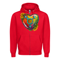 Red Lgbtq Heart With Sunflower Zipper Hoodie - BundleAndBundleShop
