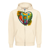 Sandshell Lgbtq Heart With Sunflower Zipper Hoodie - BundleAndBundleShop