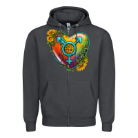 Smoke Lgbtq Heart With Sunflower Zipper Hoodie - BundleAndBundleShop