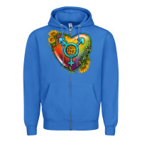 True Royal Lgbtq Heart With Sunflower Zipper Hoodie - BundleAndBundleShop
