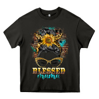 Asphalt blessed mama messy bun Heavy Core Tee - BarkalooDesign