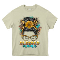 Mossy blessed mama messy bun Heavy Core Tee - BarkalooDesign