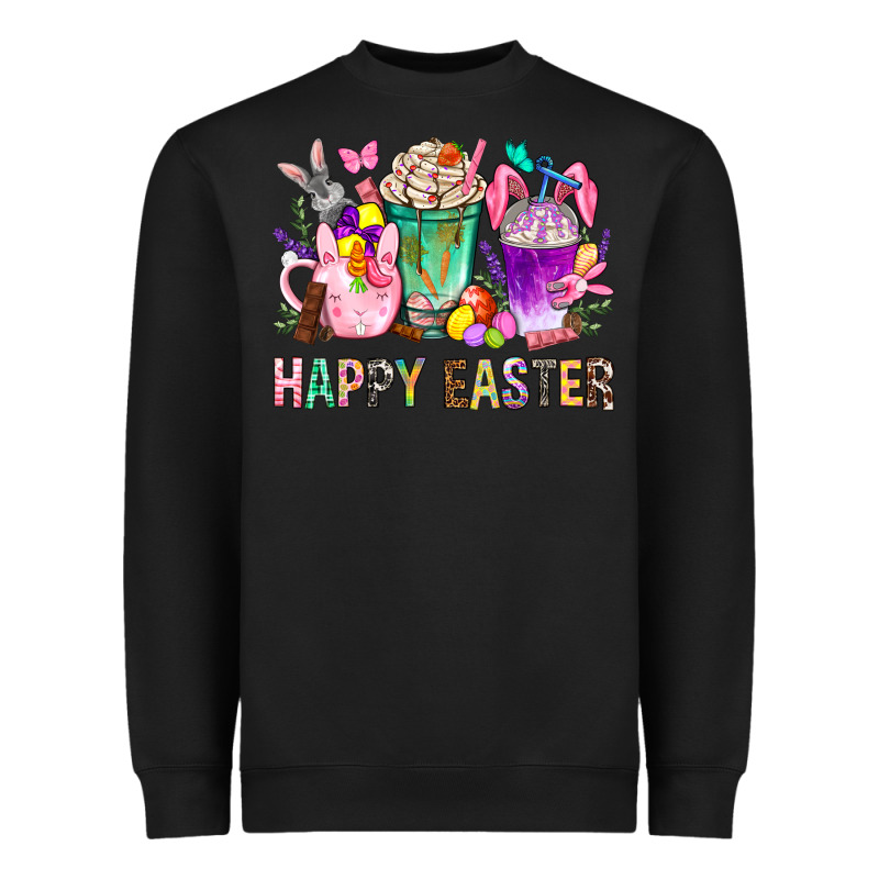 Happy Easter Coffee Cups With Bunny Heavyweight Sweatshirt by NancyCooperArtShop | Teevron