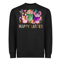 Black Happy Easter coffee cups with Bunny Heavyweight Sweatshirt - NancyCooperArtShop