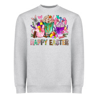 Heather Grey Happy Easter coffee cups with Bunny Heavyweight Sweatshirt - NancyCooperArtShop
