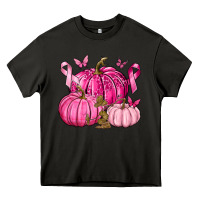 Asphalt Breast Cancer We Wear Pink with Pumpkin and Ribbon Heavy Core Tee - texasbilliewilder
