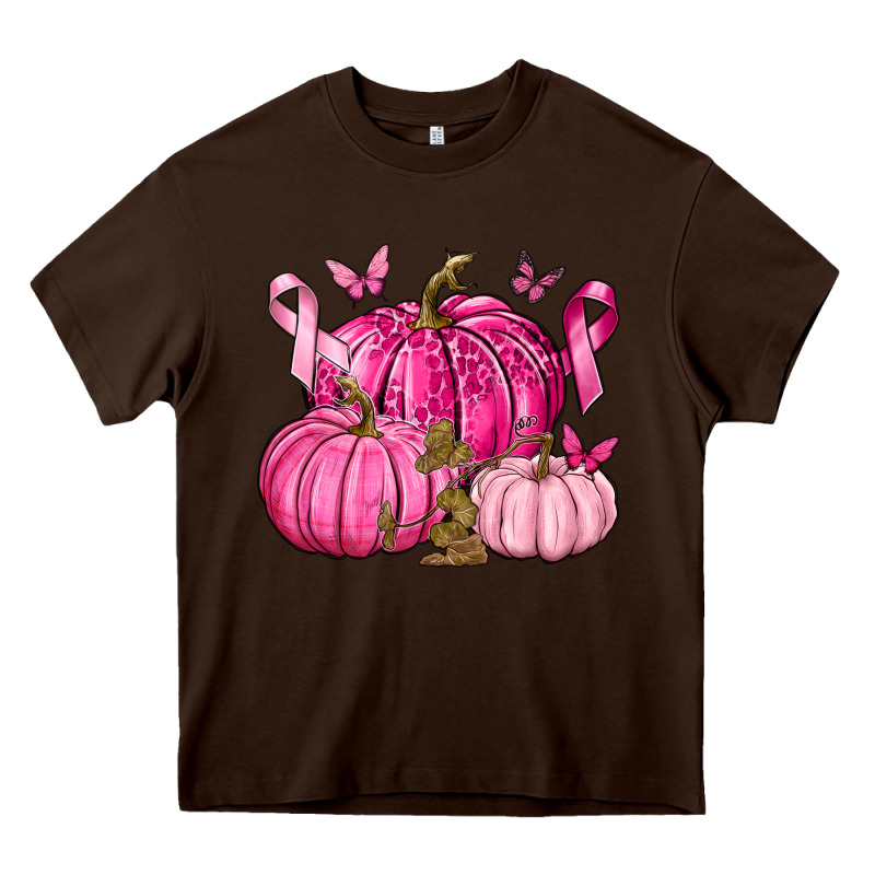 Breast Cancer We Wear Pink With Pumpkin And Ribbon Heavy Core Tee by texasbilliewilder | Teevron