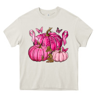 Cream Breast Cancer We Wear Pink with Pumpkin and Ribbon Heavy Core Tee - texasbilliewilder
