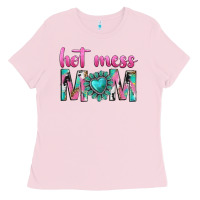 Bubblegum Pink hot mess mom Ladies Tee - texasbilliewilder