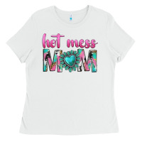 White hot mess mom Ladies Tee - texasbilliewilder