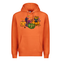 Carrot Black cat and pumpkin Premium Hoodie - NancyCooperArtShop