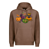 Chestnut Black cat and pumpkin Premium Hoodie - NancyCooperArtShop