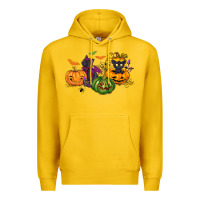 Lemon Black cat and pumpkin Premium Hoodie - NancyCooperArtShop