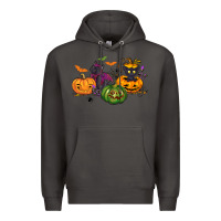 Smoke Black cat and pumpkin Premium Hoodie - NancyCooperArtShop