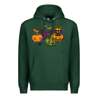 Sports Green Black cat and pumpkin Premium Hoodie - NancyCooperArtShop