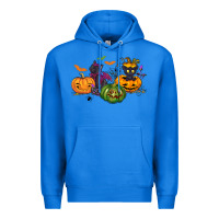 True Royal Black cat and pumpkin Premium Hoodie - NancyCooperArtShop