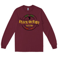 Burgundy black history Long Sleeve Tee - MaliasSmallBusiness