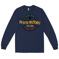 Navy black history Long Sleeve Tee - MaliasSmallBusiness