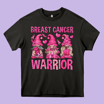 Breast Cancer Warrior Gnomes Heavy Core Tee Designed By Texasbilliewilder