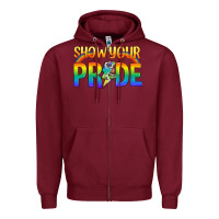 Burgundy Lgbtq Show Your Pride With Rainbow Zipper Hoodie - BundleAndBundleShop