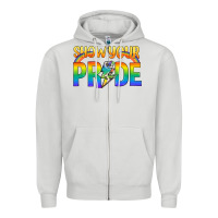 Dove Grey Lgbtq Show Your Pride With Rainbow Zipper Hoodie - BundleAndBundleShop
