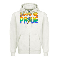 Oatmeal Heather Lgbtq Show Your Pride With Rainbow Zipper Hoodie - BundleAndBundleShop