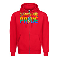 Red Lgbtq Show Your Pride With Rainbow Zipper Hoodie - BundleAndBundleShop