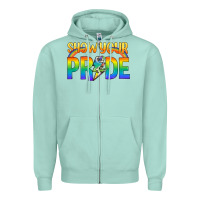Seafoam Lgbtq Show Your Pride With Rainbow Zipper Hoodie - BundleAndBundleShop
