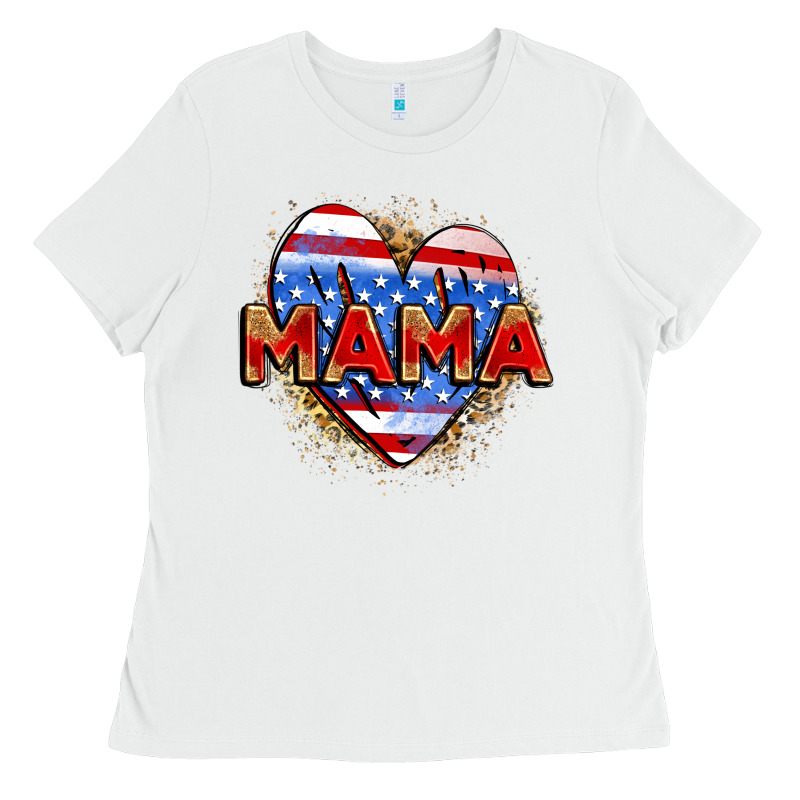 American Mama Heart Ladies Tee by Zillion Design Studio | Teevron