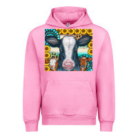 Fuchsia Pink Cows Gemstone Sunflowers Tumbler Urban Hoodie - CowCowDesign