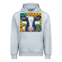Heather Grey Cows Gemstone Sunflowers Tumbler Urban Hoodie - CowCowDesign