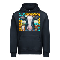 Navy Cows Gemstone Sunflowers Tumbler Urban Hoodie - CowCowDesign