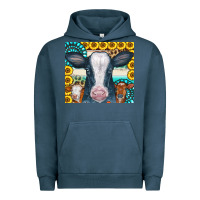 Pigment Midnight Navy Cows Gemstone Sunflowers Tumbler Urban Hoodie - CowCowDesign