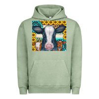 Pigment Oil Green Cows Gemstone Sunflowers Tumbler Urban Hoodie - CowCowDesign