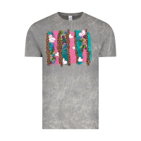 Cloud Rock v.d turquoise leopard and flowers  brushstrokes Vintage Tee - AdoDesignShop
