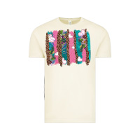 Vintage Arctic v.d turquoise leopard and flowers  brushstrokes Vintage Tee - AdoDesignShop