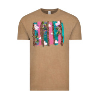 Vintage Coffee v.d turquoise leopard and flowers  brushstrokes Vintage Tee - AdoDesignShop