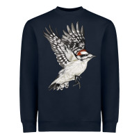 Navy Flying Downy Woodpecker Heavyweight Sweatshirt - LillyAllenDesigns