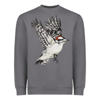 Storm Flying Downy Woodpecker Heavyweight Sweatshirt - LillyAllenDesigns