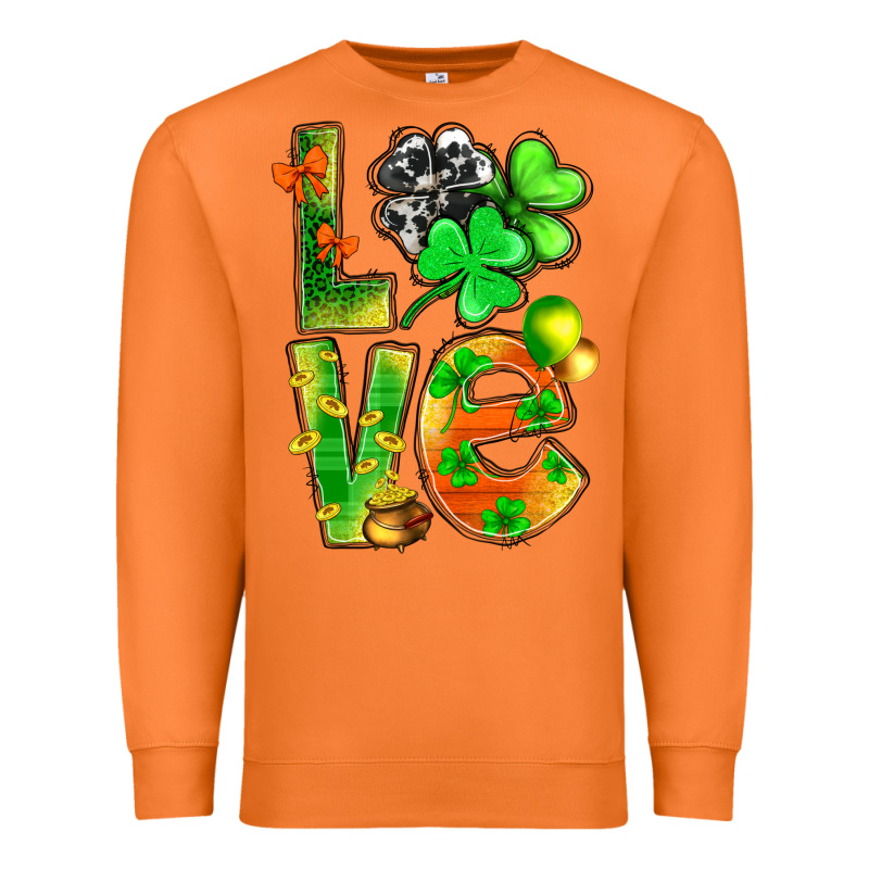 St.patrick Love With Clover Premium Sweatshirt by NancyCooperArtShop | Teevron
