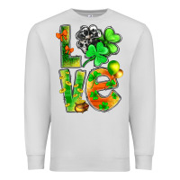 Dove Grey st.patrick love with clover Premium Sweatshirt - NancyCooperArtShop