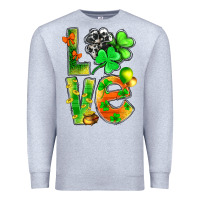 Heather Grey st.patrick love with clover Premium Sweatshirt - NancyCooperArtShop