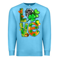 Ocean Blue st.patrick love with clover Premium Sweatshirt - NancyCooperArtShop