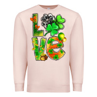 Pale Pink st.patrick love with clover Premium Sweatshirt - NancyCooperArtShop
