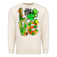 Sandshell st.patrick love with clover Premium Sweatshirt - NancyCooperArtShop