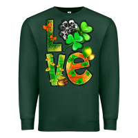 Sports Green st.patrick love with clover Premium Sweatshirt - NancyCooperArtShop