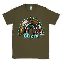 Army Green blessed rainbow cowhide aztec Classic Tee - Jasminsmagicworld