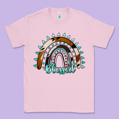 Blessed Rainbow Cowhide Aztec Classic Tee Designed By Jasminsmagicworld