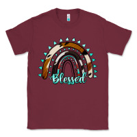 Burgundy blessed rainbow cowhide aztec Classic Tee - Jasminsmagicworld