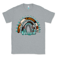 Heather Grey blessed rainbow cowhide aztec Classic Tee - Jasminsmagicworld